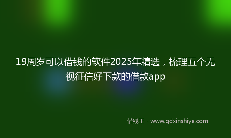 19周岁可以借钱的软件2025年精选，梳理五个无视征信好下款的借款app