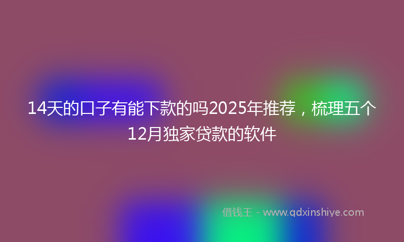 14天的口子有能下款的吗2025年推荐，梳理五个12月独家贷款的软件