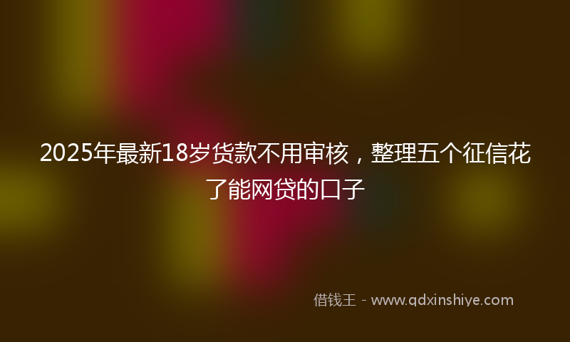 2025年最新18岁货款不用审核，整理五个征信花了能网贷的口子