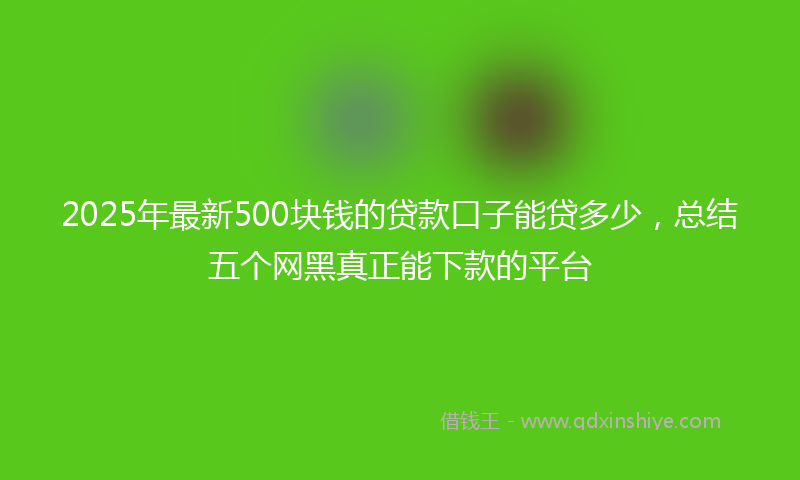 2025年最新500块钱的贷款口子能贷多少，总结五个网黑真正能下款的平台