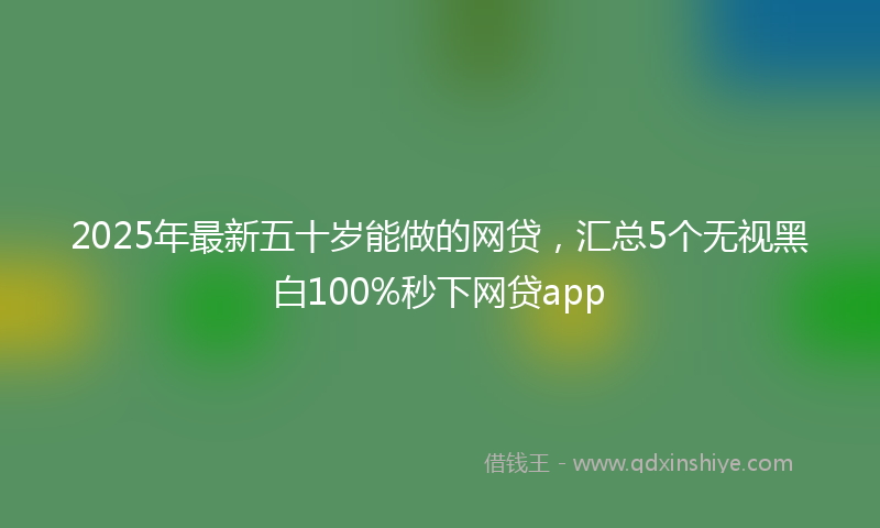 2025年最新五十岁能做的网贷，汇总5个无视黑白100%秒下网贷app