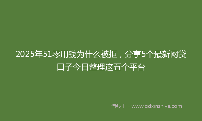 2025年51零用钱为什么被拒，分享5个最新网贷口子今日整理这五个平台