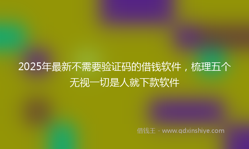 2025年最新不需要验证码的借钱软件，梳理五个无视一切是人就下款软件