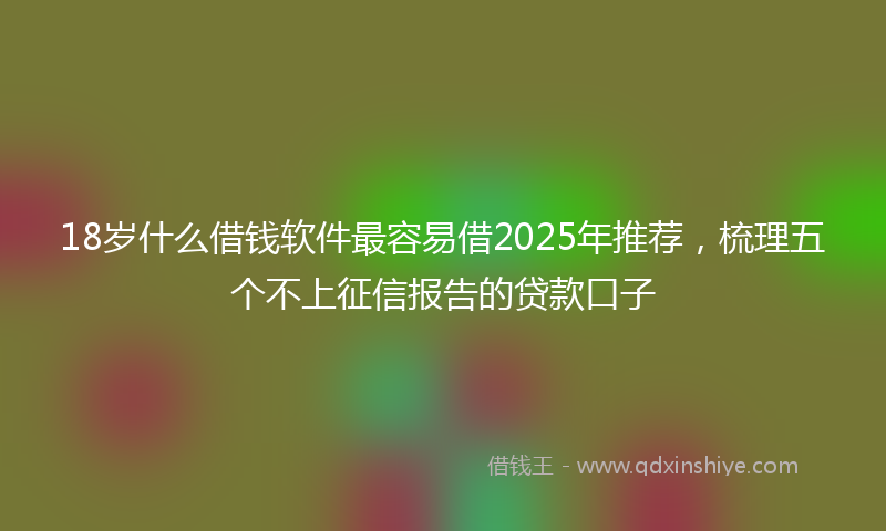 18岁什么借钱软件最容易借2025年推荐，梳理五个不上征信报告的贷款口子