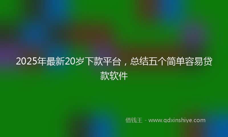 2025年最新20岁下款平台，总结五个简单容易贷款软件
