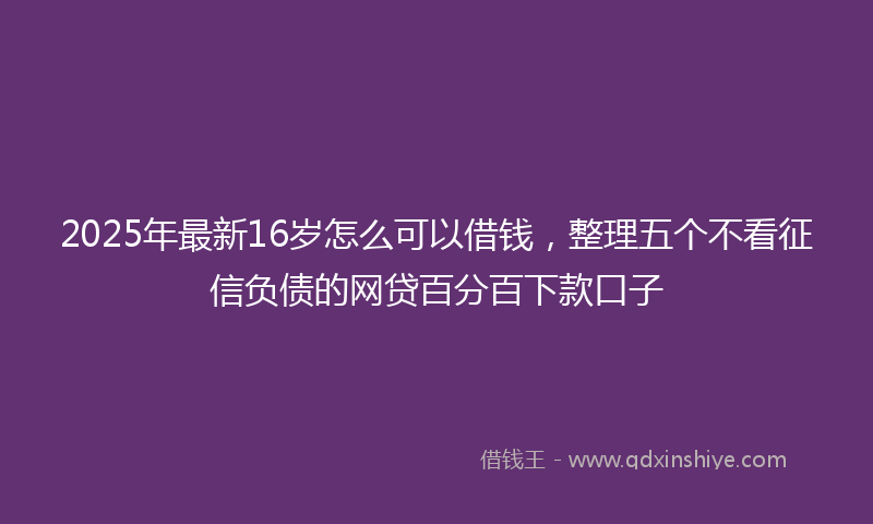 2025年最新16岁怎么可以借钱，整理五个不看征信负债的网贷百分百下款口子
