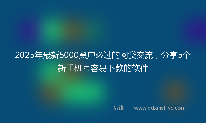 2025年最新5000黑户必过的网贷交流，分享5个新手机号容易下款的软件