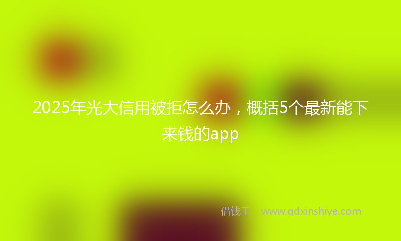 2025年光大信用被拒怎么办，概括5个最新能下来钱的app