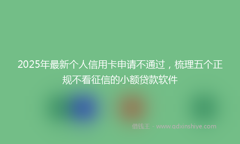 2025年最新个人信用卡申请不通过，梳理五个正规不看征信的小额贷款软件