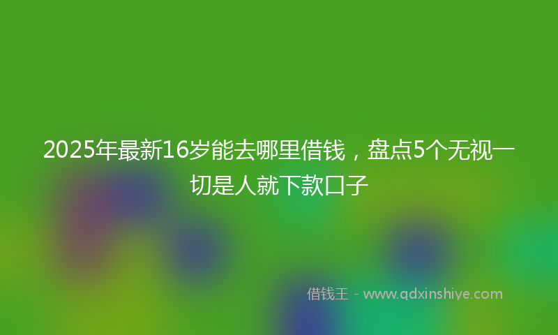 2025年最新16岁能去哪里借钱，盘点5个无视一切是人就下款口子