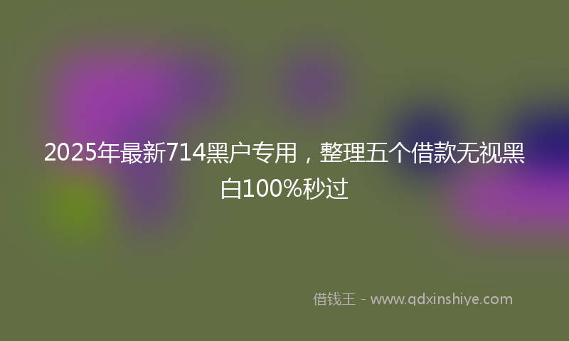 2025年最新714黑户专用，整理五个借款无视黑白100%秒过