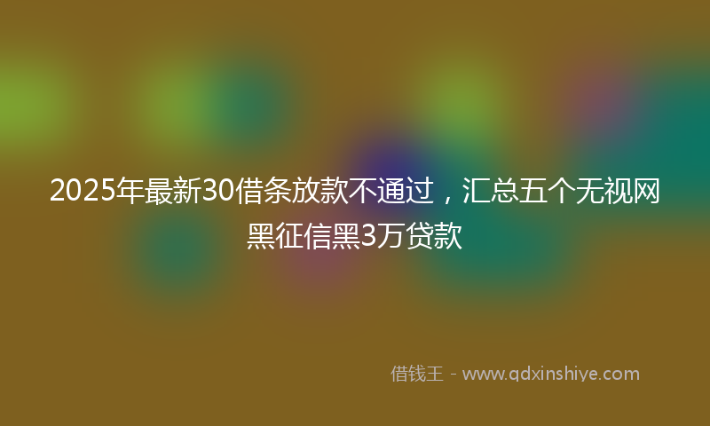 2025年最新30借条放款不通过，汇总五个无视网黑征信黑3万贷款