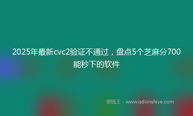 2025年最新cvc2验证不通过，盘点5个芝麻分700能秒下的软件