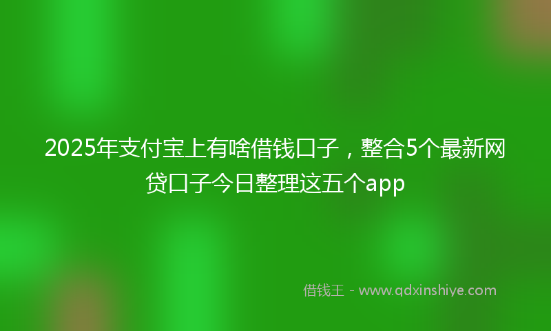 2025年支付宝上有啥借钱口子，整合5个最新网贷口子今日整理这五个app