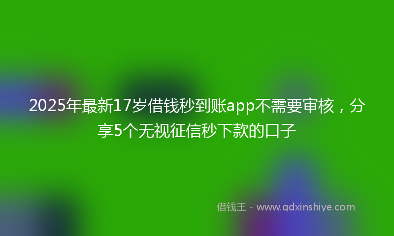 2025年最新17岁借钱秒到账app不需要审核，分享5个无视征信秒下款的口子