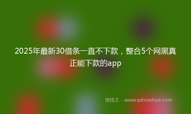 2025年最新30借条一直不下款，整合5个网黑真正能下款的app