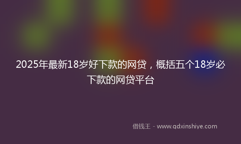 2025年最新18岁好下款的网贷，概括五个18岁必下款的网贷平台