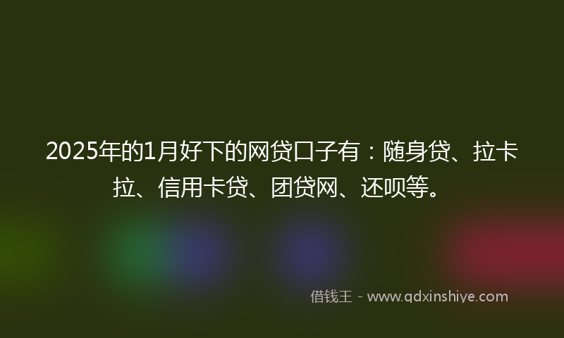 2025年的1月好下的网贷口子有：随身贷、拉卡拉、信用卡贷、团贷网、还呗等。