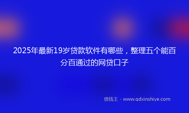 2025年最新19岁贷款软件有哪些，整理五个能百分百通过的网贷口子