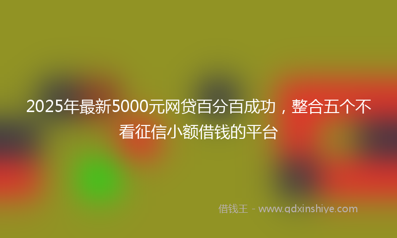 2025年最新5000元网贷百分百成功，整合五个不看征信小额借钱的平台