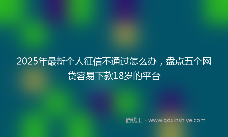 2025年最新个人征信不通过怎么办，盘点五个网贷容易下款18岁的平台
