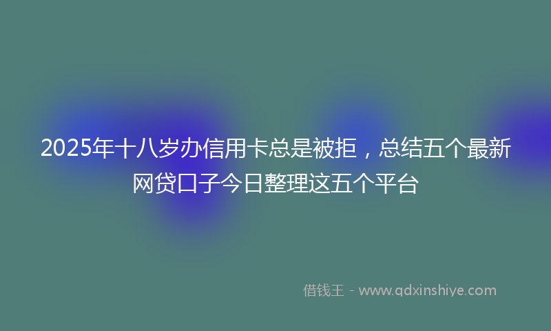 2025年十八岁办信用卡总是被拒，总结五个最新网贷口子今日整理这五个平台