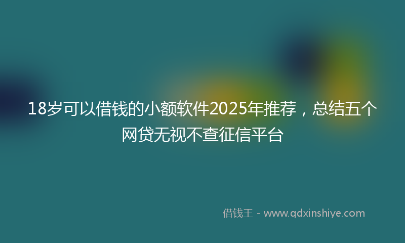 18岁可以借钱的小额软件2025年推荐，总结五个网贷无视不查征信平台