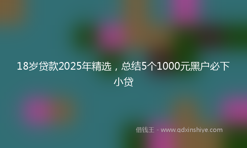 18岁贷款2025年精选，总结5个1000元黑户必下小贷