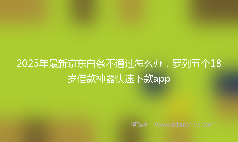 2025年最新京东白条不通过怎么办，罗列五个18岁借款神器快速下款app
