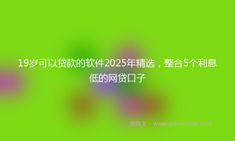 19岁可以贷款的软件2025年精选，整合5个利息低的网贷口子