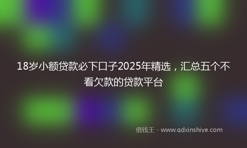 18岁小额贷款必下口子2025年精选，汇总五个不看欠款的贷款平台