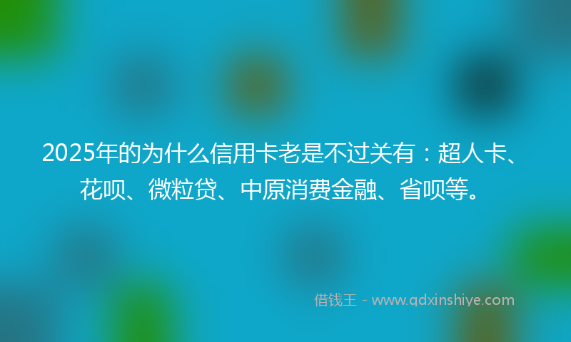 2025年的为什么信用卡老是不过关有：超人卡、花呗、微粒贷、中原消费金融、省呗等。