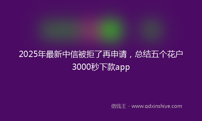 2025年最新中信被拒了再申请，总结五个花户3000秒下款app