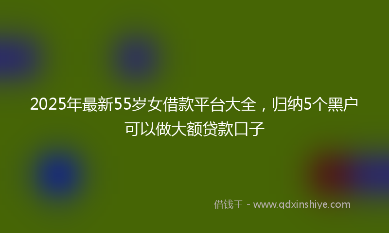 2025年最新55岁女借款平台大全，归纳5个黑户可以做大额贷款口子