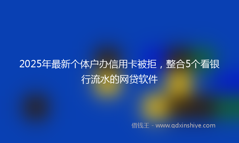 2025年最新个体户办信用卡被拒，整合5个看银行流水的网贷软件