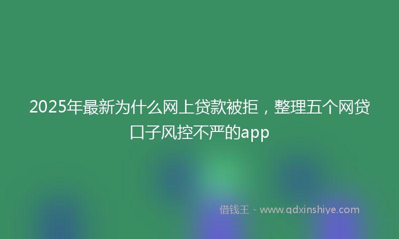 2025年最新为什么网上贷款被拒，整理五个网贷口子风控不严的app