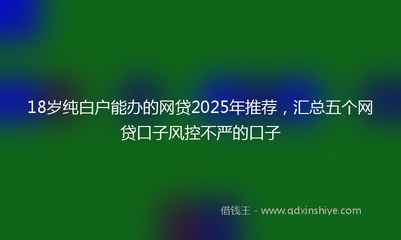 18岁纯白户能办的网贷2025年推荐，汇总五个网贷口子风控不严的口子