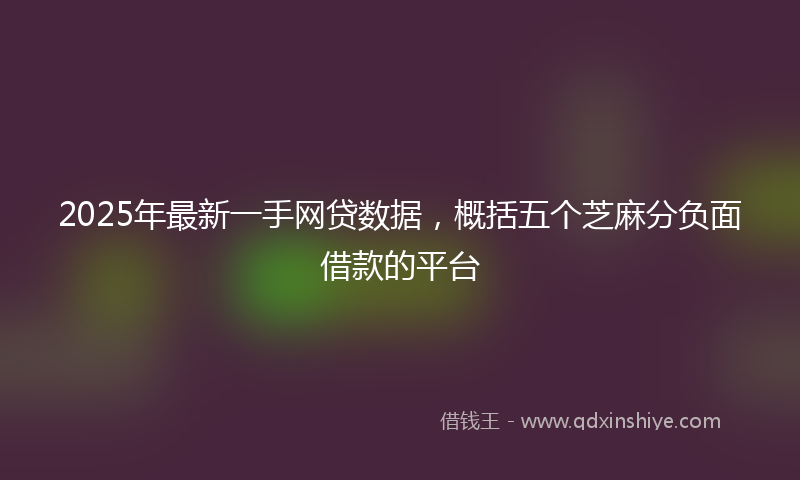 2025年最新一手网贷数据，概括五个芝麻分负面借款的平台