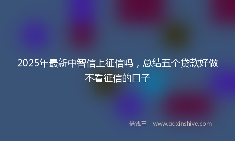 2025年最新中智信上征信吗，总结五个贷款好做不看征信的口子