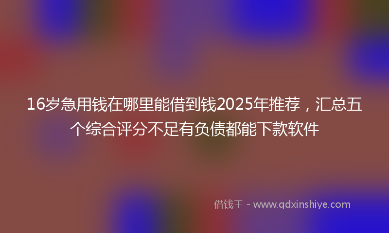 16岁急用钱在哪里能借到钱2025年推荐，汇总五个综合评分不足有负债都能下款软件