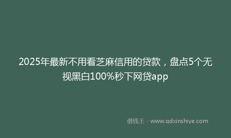 2025年最新不用看芝麻信用的贷款，盘点5个无视黑白100%秒下网贷app