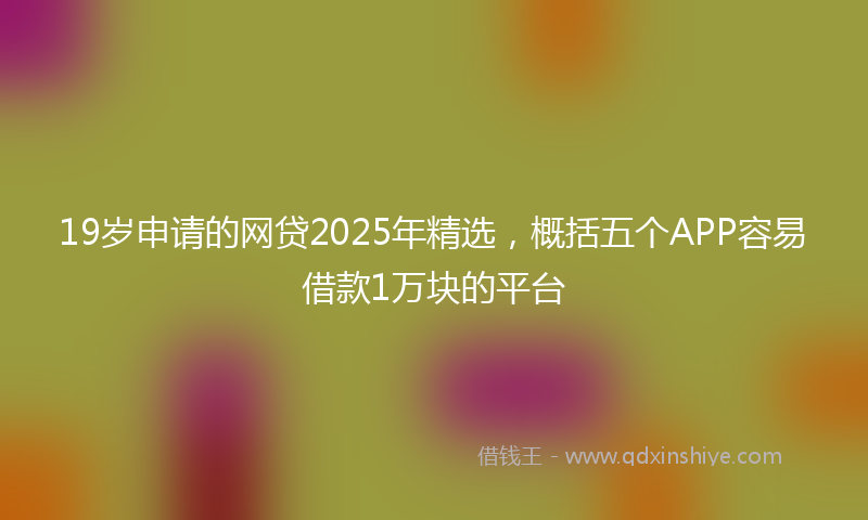 19岁申请的网贷2025年精选，概括五个APP容易借款1万块的平台