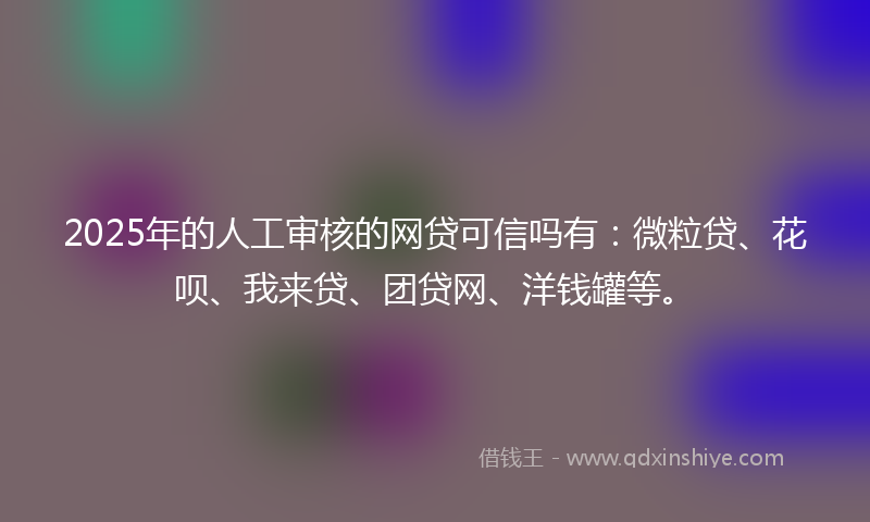 2025年的人工审核的网贷可信吗有：微粒贷、花呗、我来贷、团贷网、洋钱罐等。