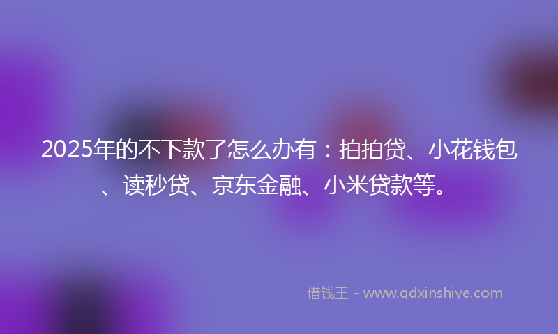 2025年的不下款了怎么办有：拍拍贷、小花钱包、读秒贷、京东金融、小米贷款等。