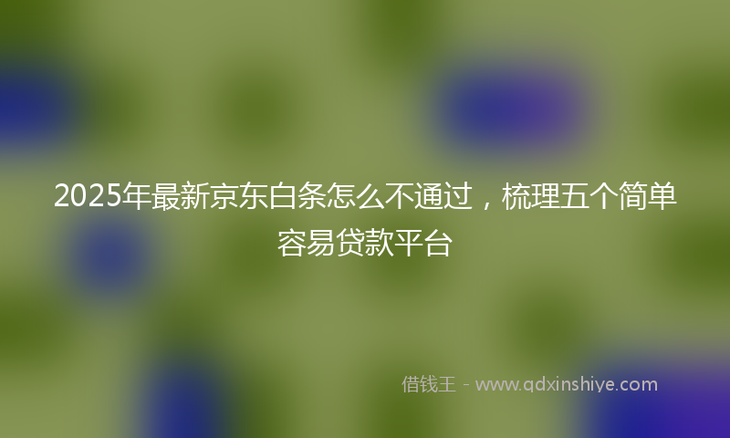 2025年最新京东白条怎么不通过，梳理五个简单容易贷款平台