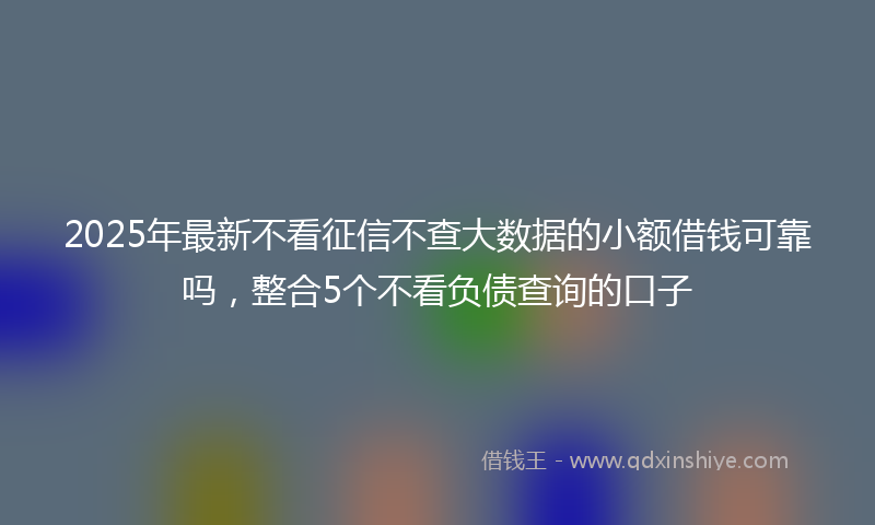 2025年最新不看征信不查大数据的小额借钱可靠吗，整合5个不看负债查询的口子