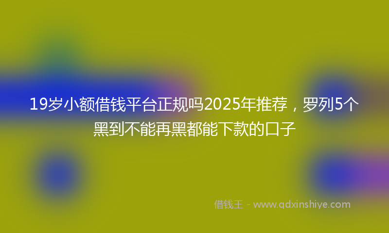 19岁小额借钱平台正规吗2025年推荐，罗列5个黑到不能再黑都能下款的口子