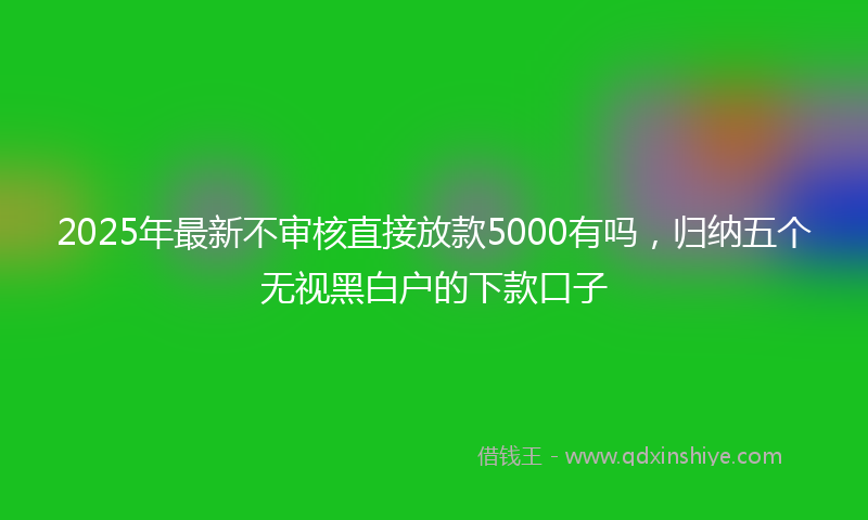 2025年最新不审核直接放款5000有吗，归纳五个无视黑白户的下款口子