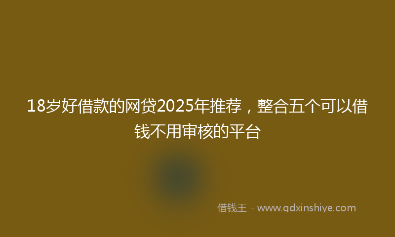 18岁好借款的网贷2025年推荐，整合五个可以借钱不用审核的平台