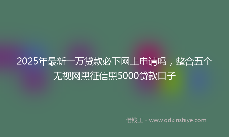 2025年最新一万贷款必下网上申请吗，整合五个无视网黑征信黑5000贷款口子